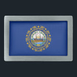 Neue Flagge des Staates Hampshire Rechteckige Gürtelschnalle<br><div class="desc">Patriotic New Hampshire state flag.</div>