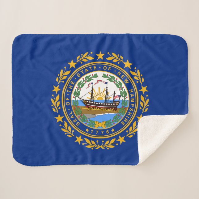 Neue Flagge des Staates Hampshire Sherpadecke (Vorderseite (Horizontal))