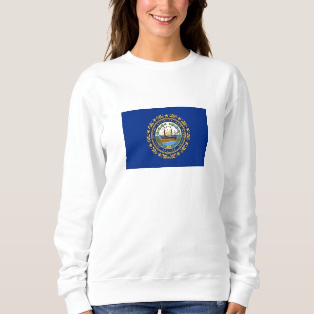 Neue Flagge des Staates Hampshire Sweatshirt (Vorderseite)