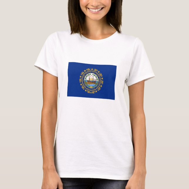 Neue Flagge des Staates Hampshire T-Shirt (Vorderseite)