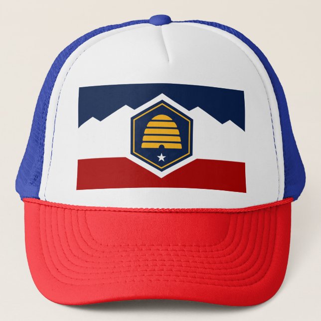 Neue Flagge des Utah-Staat Truckerkappe (Vorderseite)