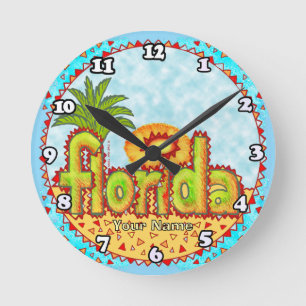 Neue Florida-Sonne Runde Wanduhr