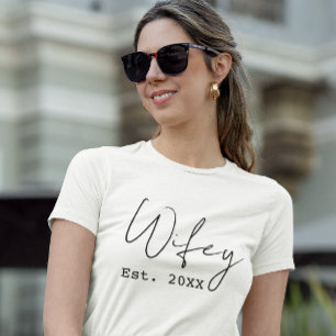 Neue Frau "Ehefrau" Jahr Gegr. Einfache elegante S T-Shirt