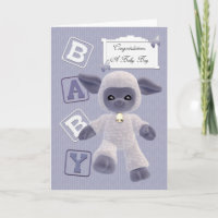 neue geborene Baby-Boy gratulieren mit Lamm