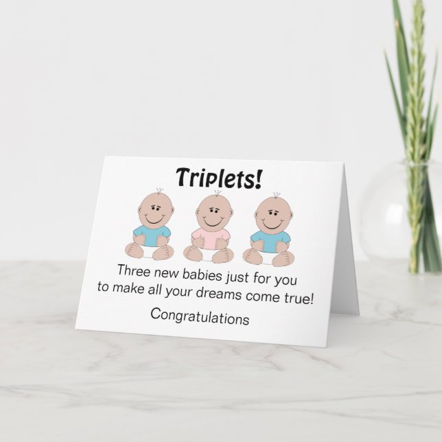 Neue Geborene Triplets nach Maß Karte (Vorderseite)