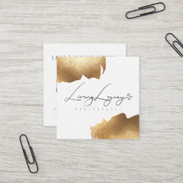 NEUE GESCHÄFTS-KARTE | Goldbürste Minimalistisch Quadratische Visitenkarte