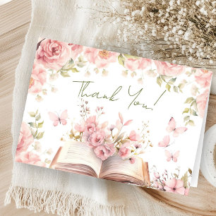 Neue Geschichte Buch Baby Shower Rosa Gefaltete Da Dankeskarte