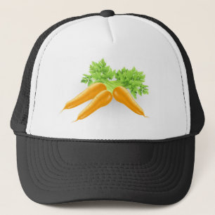 Neue geschmackvolle orange Karottenillustration Truckerkappe
