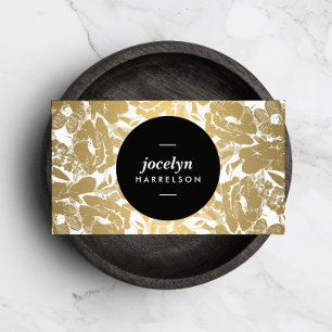 Neue Gold Blume Black Circle Business Card Visitenkarte