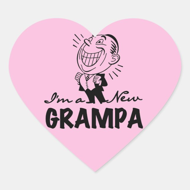 Neue Grampa T - Shirt und Geschenke lächeln Herz-Aufkleber (Vorderseite)