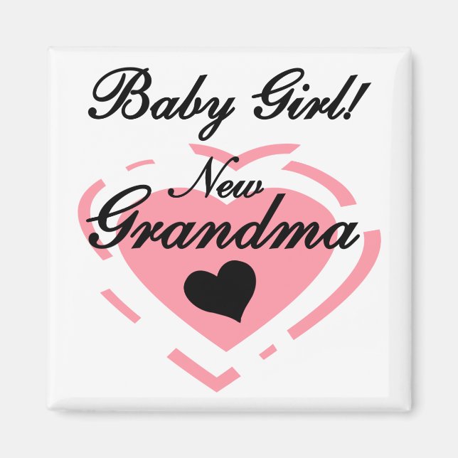 Neue Grandma Baby Girl Tshirts und Geschenke Magnet (Vorne)