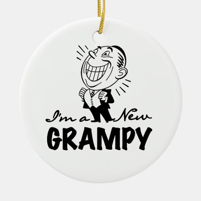 Neue graue T - Shirt und Geschenke lächeln Keramikornament (Vorne)