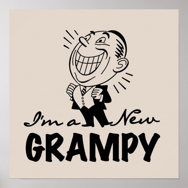 Neue graue T - Shirt und Geschenke lächeln Poster (Vorne)