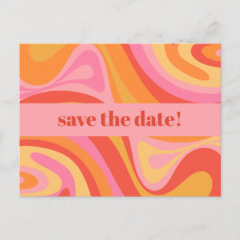 Neue Groove Retro Abstrakt Rosa und Orange Postkarte