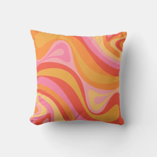 Neue Groove Retro Abstrakte Muster Rosa und Orange Kissen