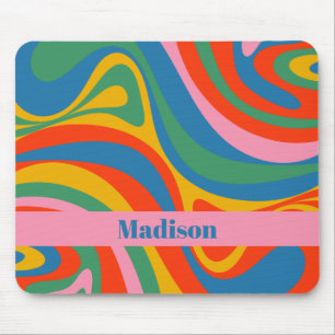 Neue Groove Retro Trippy Farbige Abstrakte mit Nam Mousepad