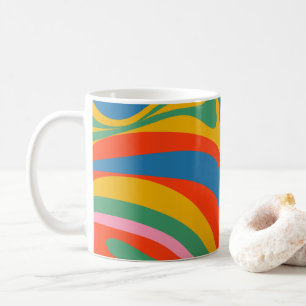 Neue Groove Retro Trippy Farbige Abstrakte Muster  Kaffeetasse
