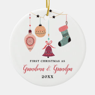 Neue Großeltern Personalisiert Oma Opa Keramik Ornament
