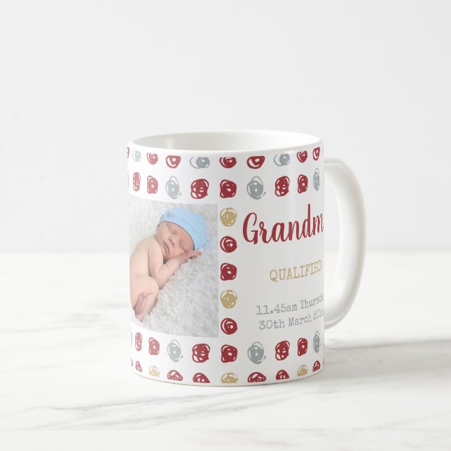 Neue Großmutter - 2 Fotos und kundenspezifischer Kaffeetasse (VorderseiteRechts)