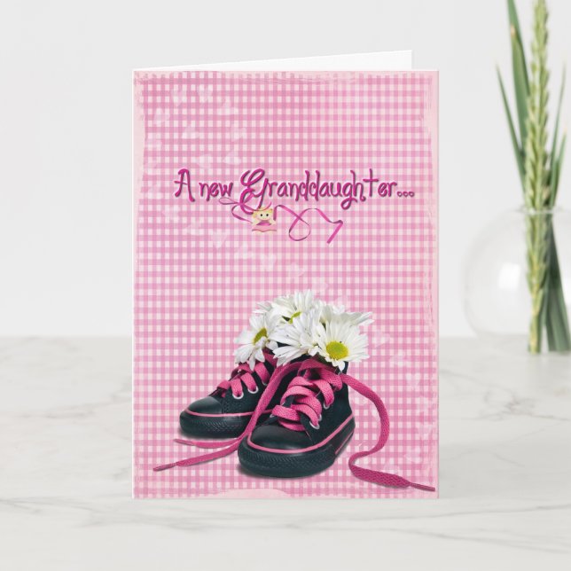 Neue Großtochter Daisies in Sneakers Karte (Vorderseite)