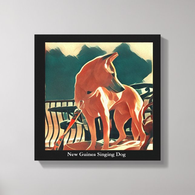 Neue Guinea Singing Hund Leinwand Art (Vorderseite)