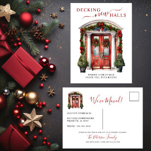 Neue Hallen Neue Zuhause Red Door Holiday Moving Ankündigungspostkarte