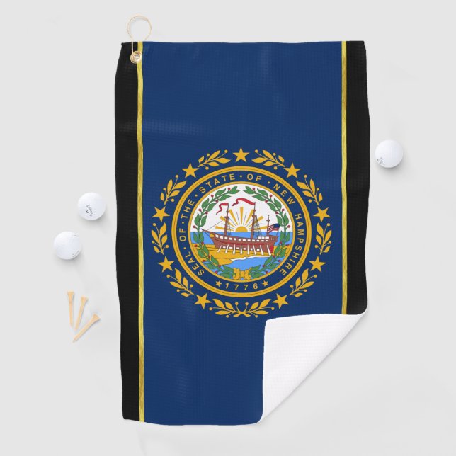 Neue Hampshire-Flagge Golfhandtuch (Insitu)