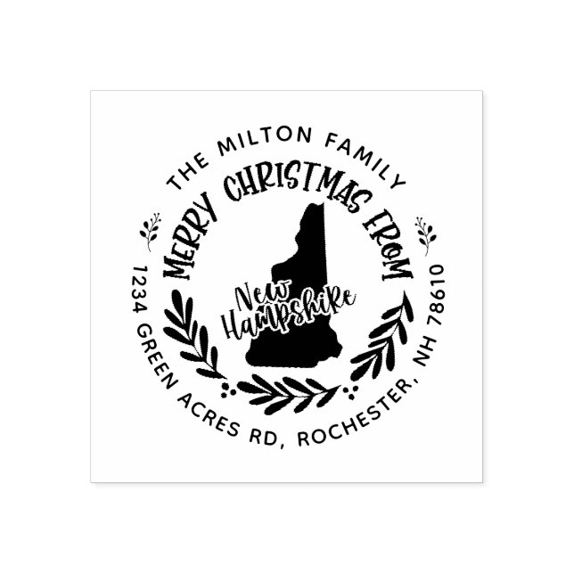 neue hampshire fröhliche christliche Rücksendeadre Gummistempel (Prägung)