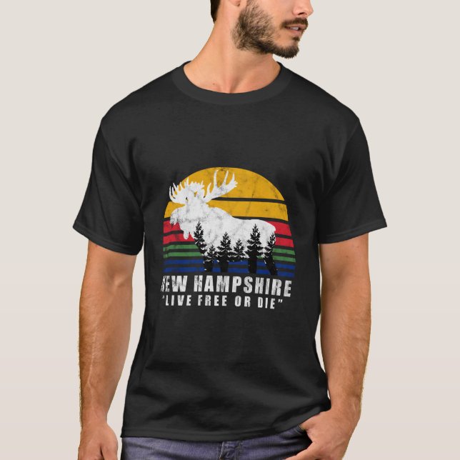 Neue Hampshire lebend frei oder Die Elchwald T-Shirt (Vorderseite)