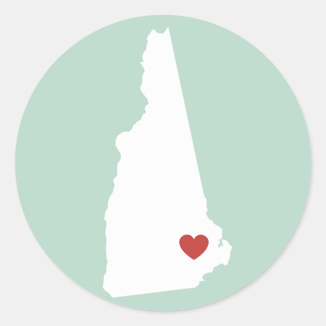 Neue Hampshire-Liebe - individuell anpassbarer Auf Runder Aufkleber (Vorderseite)