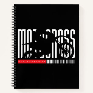 Neue Hampshire Motocross Motorrad-Silhouette Notizbuch