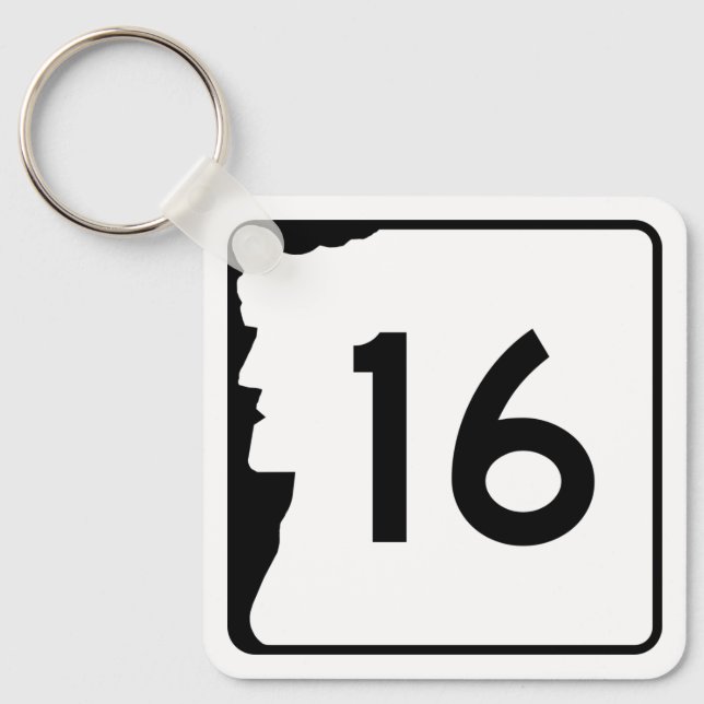Neue Hampshire-Route 16 Schlüsselanhänger (Vorderseite)