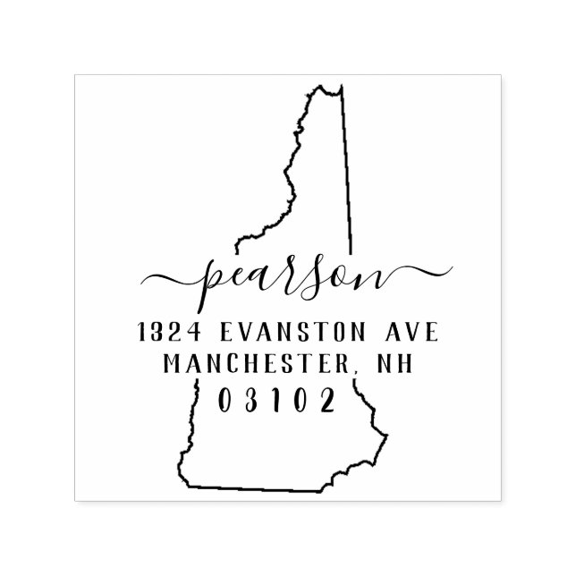 Neue Hampshire-Rücksendeadresse-Briefmarke Permastempel (Design)