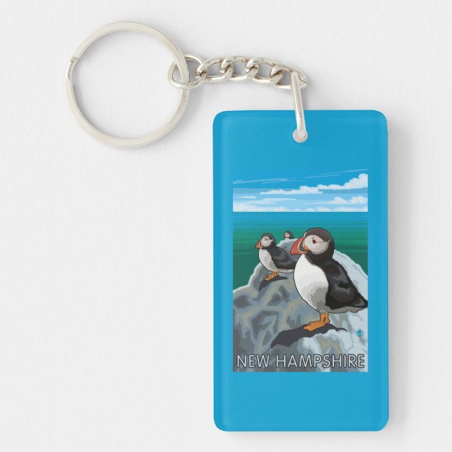 Neue HampshirePuffins Szene Schlüsselanhänger (Vorderseite)