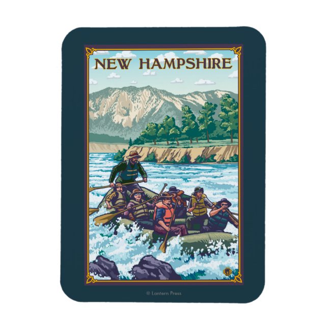 Neue HampshireRiver-Rafting-Szene Magnet (Vertikal)