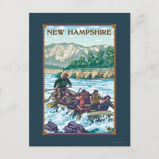 Neue HampshireRiver-Rafting-Szene Postkarte (Vorderseite)