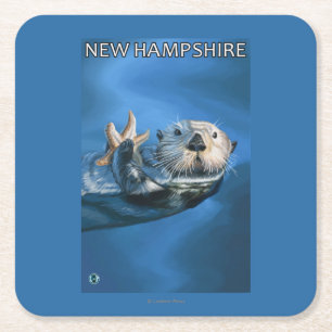 Neue HampshireSea Otter-Szene Rechteckiger Pappuntersetzer