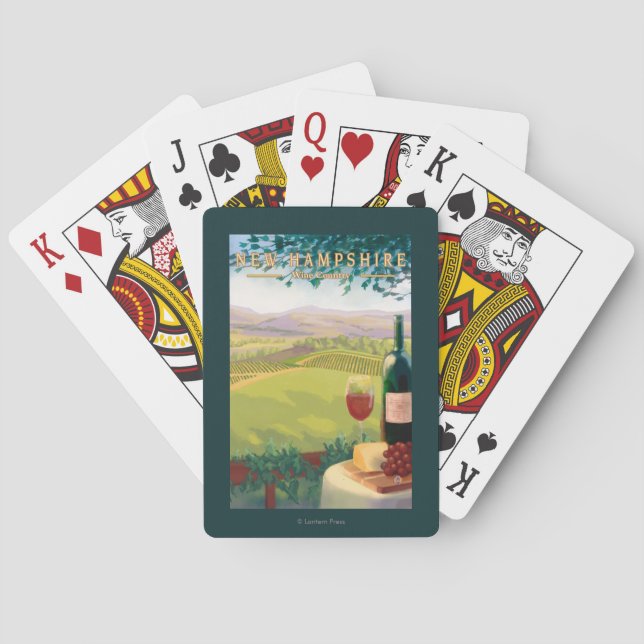 Neue HampshireWine Land-Szene Spielkarten (Rückseite)