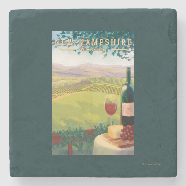 Neue HampshireWine Land-Szene Steinuntersetzer (Vorderseite)