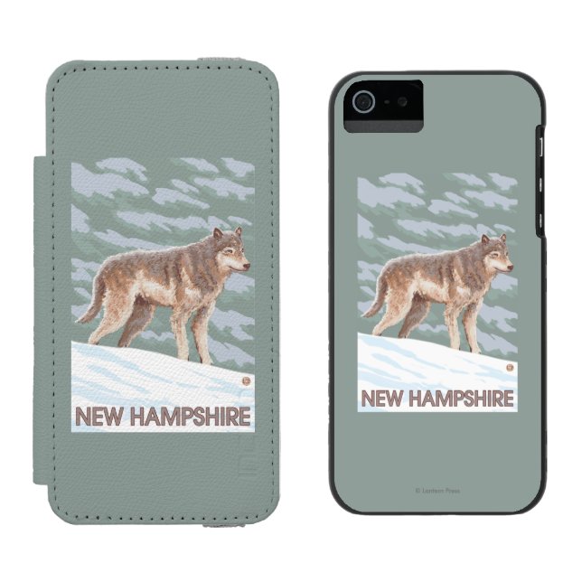 Neue HampshireWolf Szene Incipio iPhone Geldbeutel-Hülle (Seite an Seite)