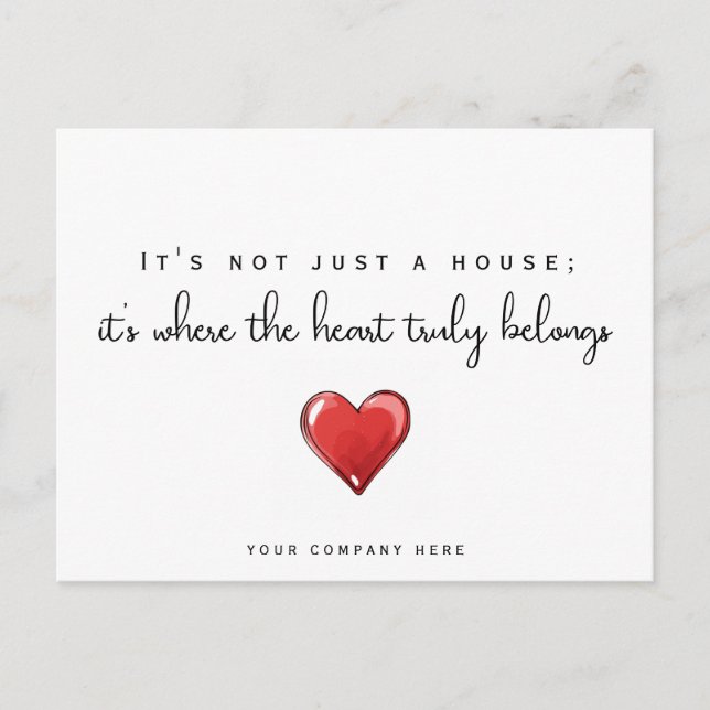 Neue Hauseigentümerin Herzstück Real Anwesen Werbu Postkarte (Vorderseite)