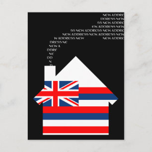neue Hawaii-Adresse Ankündigungspostkarte