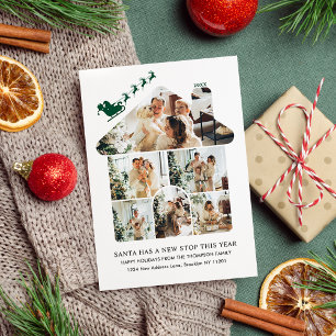 Neue Heimat Foto-Collage Grüner Weihnachtsmann-Sch Feiertagskarte