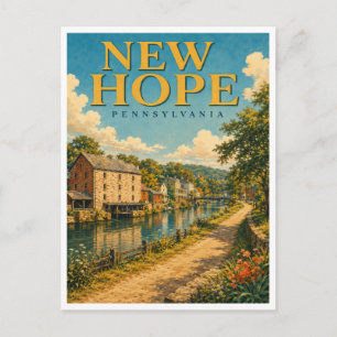 Neue Hoffnung Pennsylvania Kanalweg GeoSaga Postkarte