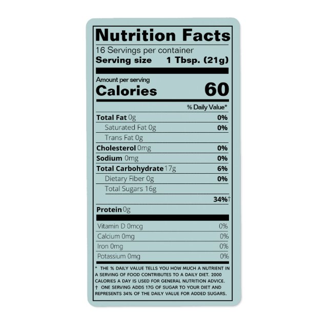 Neue Honigernährungen Fakten Türkis-Produkt (Vorne)