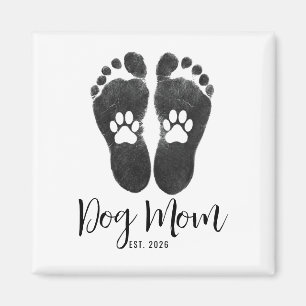 Neue Hundemutter Pfotenabdrücke Skript Gründungsda Magnet
