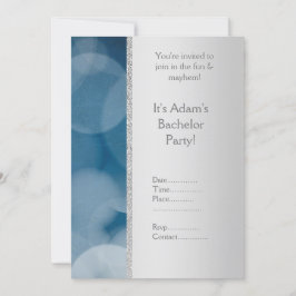 NEUE INVITATION "Blue Bubble silver BACHELOR PARTY Einladung