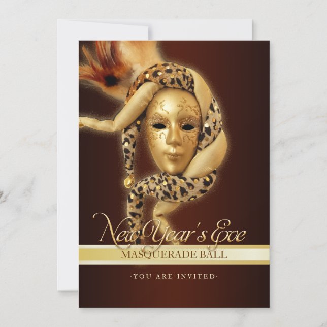 Neue Jahr-Masquerade-Party Einladung (Vorderseite)