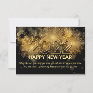 Neue Jahre 2022 Feuerwerkskarten RSVP Karte