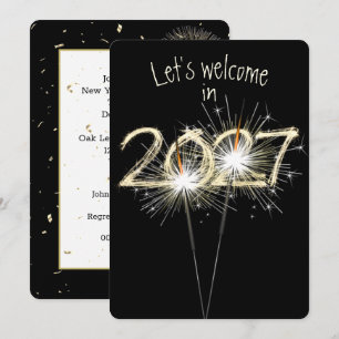 Neue Jahre 2026 Party-Sparkler Einladung